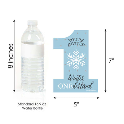 ONEderland - Shaped Fill-In Invitations - Holiday Snowflake Winter Wonderland Birthday Party Invitation Cards with Envelopes - Set of 12