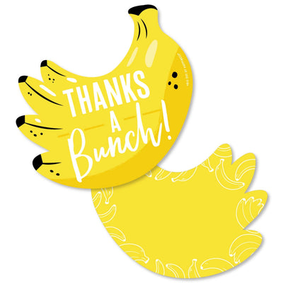Let's Go Bananas - Shaped Thank You Cards - Tropical Party Thank You Note Cards with Envelopes - Set of 12