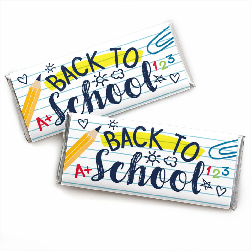 Back to School - Candy Bar Wrapper First Day of School Classroom Favors - Set of 24