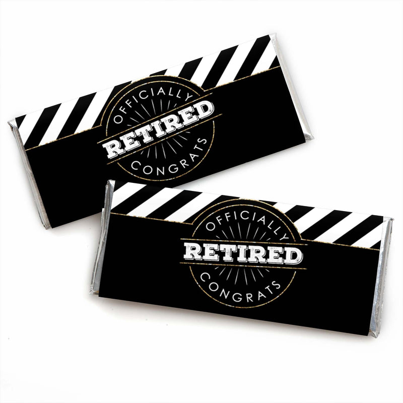 Happy Retirement - Candy Bar Wrapper Retirement Party Favors - Set of 24