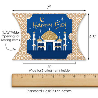 Ramadan - Favor Gift Boxes - Eid Mubarak Party Large Pillow Boxes - Set of 12
