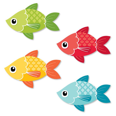 Let's Go Fishing - DIY Shaped Fish Themed Party or Birthday Party Cut-Outs - 24 ct