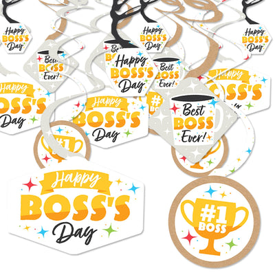 Happy Boss's Day - Best Boss Ever Hanging Decor - Party Decoration Swirls - Set Of 40