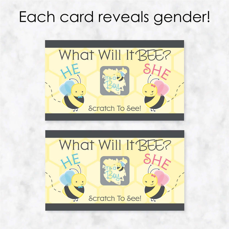 Boy Bee Gender Reveal - What Will It BEE? Gender Reveal Scratch Off Cards - Baby Shower Game - Set of 22