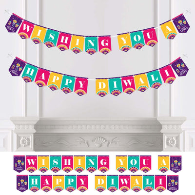Happy Diwali - Festival of Lights Party Bunting Banner - Party Decorations - Wishing You a Happy Diwali