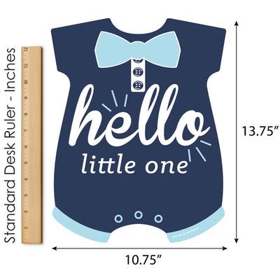 Hello Little One - Blue and Navy - Outdoor Lawn Sign - Boy Baby Shower Yard Sign - 1 Piece
