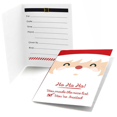 Jolly Santa Claus - Fill In Christmas Party Invitations - 8 ct