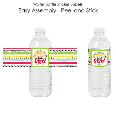 Taco 'Bout Fun - Mexican Fiesta Water Bottle Sticker Labels - Set of 20
