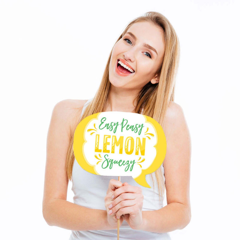 Funny So Fresh - Lemon - 10 Piece Citrus Lemonade Party Photo Booth Props Kit