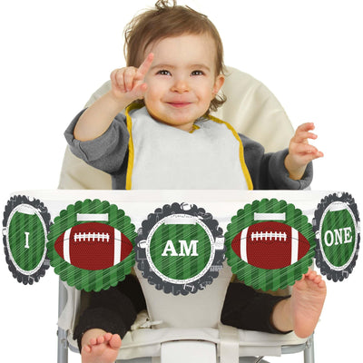 End Zone - Football 1st Birthday - I am One - First Birthday High Chair Banner