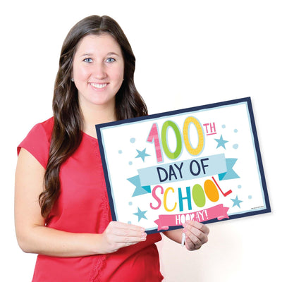 Happy 100th Day of School - Paper 100 Days Party Coloring Sheets - Activity Placemats - Set of 16