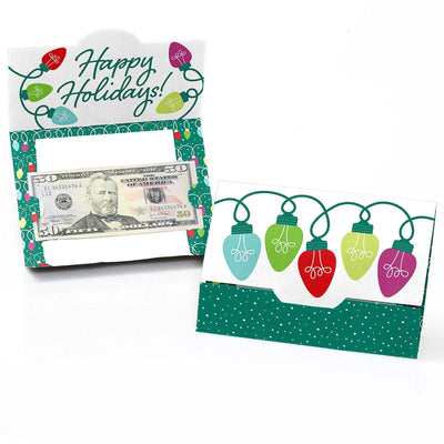 Christmas Light Bulbs - Holiday Party Money And Gift Card Holders - Set of 8