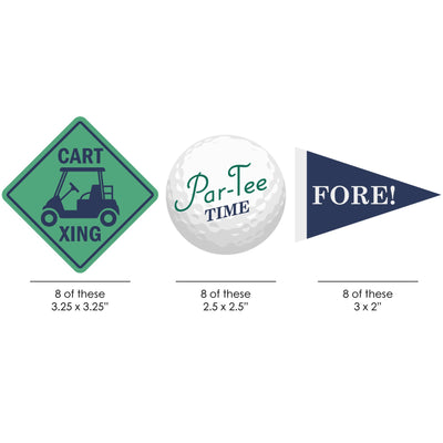 Par-Tee Time - Golf - DIY Shaped Birthday or Retirement Party Cut-Outs - 24 ct