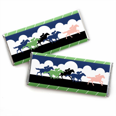 Kentucky Horse Derby - Candy Bar Wrapper Horse Race Party Favors - Set of 24