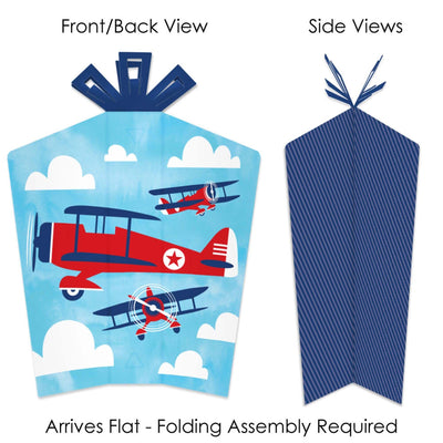Taking Flight - Airplane - Table Decorations - Vintage Plane Baby Shower or Birthday Party Fold and Flare Centerpieces - 10 Count