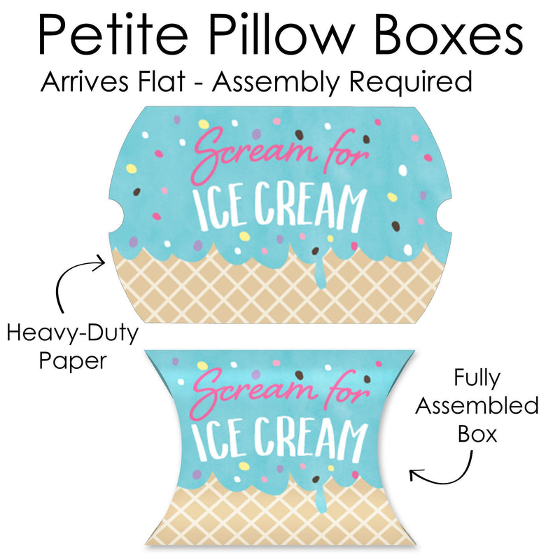 Scoop Up The Fun - Ice Cream - Favor Gift Boxes - Sprinkles Party Petite Pillow Boxes - Set of 20