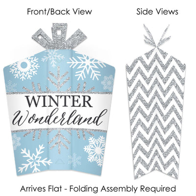 Winter Wonderland - Table Decorations - Snowflake Holiday Party and Winter Wedding Fold and Flare Centerpieces - 10 Count