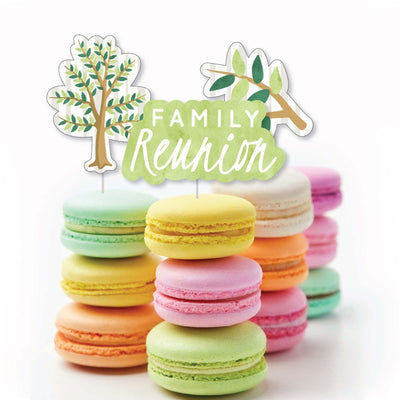 Family Tree Reunion - Dessert Cupcake Toppers - Family Gathering Party Clear Treat Picks - Set of 24