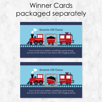 Railroad Party Crossing - Steam Train Birthday Party or Baby Shower Game Scratch Off Cards - 22 Count