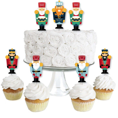 Christmas Nutcracker - Dessert Cupcake Toppers - Holiday Party Clear Treat Picks - Set of 24