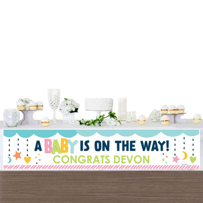 Colorful Baby Shower - Personalized Gender Neutral Baby Shower Banner