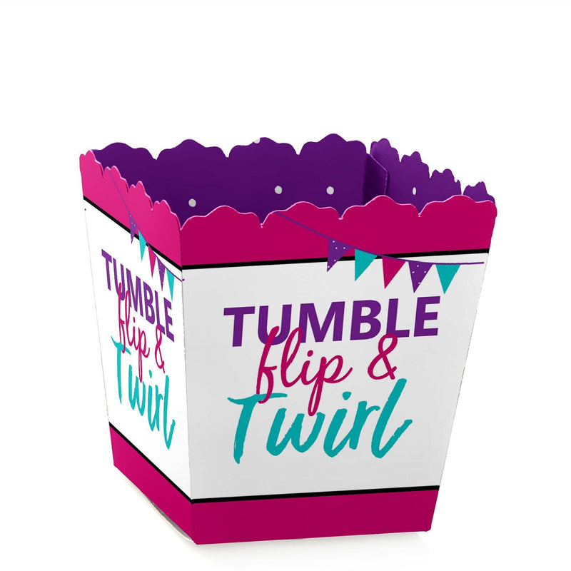Tumble, Flip & Twirl - Gymnastics - Party Mini Favor Boxes - Birthday Party or Gymnast Party Treat Candy Boxes - Set of 12