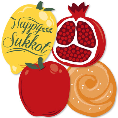 Sukkot - Apple, Pomegranate, Etrog and Challah Decorations DIY Sukkah Jewish Holiday Essentials - Set of 20