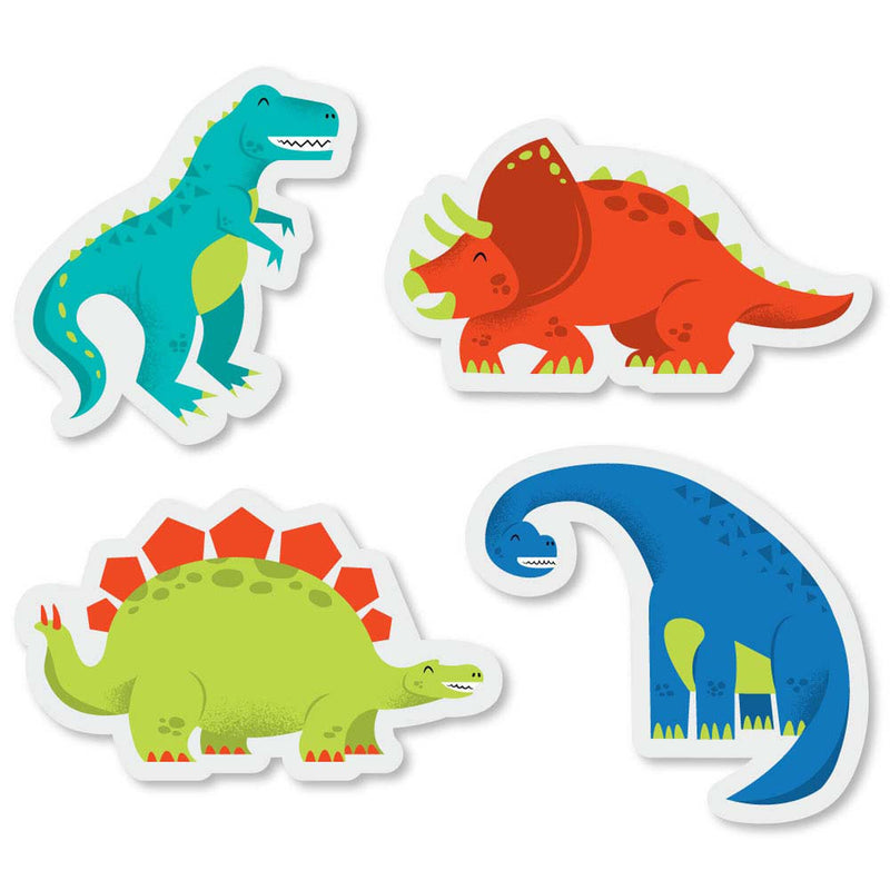 Roar Dinosaur - DIY Shaped Dino Mite T-Rex Baby Shower or Birthday Party Cut-Outs - 24 ct