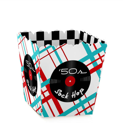 50's Sock Hop - Party Mini Favor Boxes - 1950s Rock N Roll Party Treat Candy Boxes - Set of 12