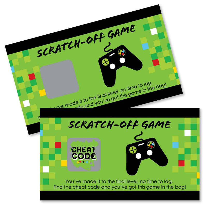 Game Zone - Pixel Video Game Party or Birthday Party Game Scratch Off Cards - 22 ct