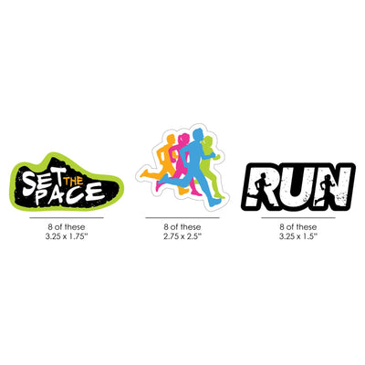 Set The Pace - Running - DIY Shaped Track, Cross Country or Marathon Cut-Outs - 24 ct