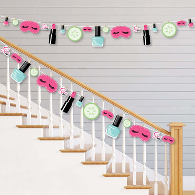 Spa Day - Girls Makeup Party DIY Decorations - Clothespin Garland Banner - 44 Pieces