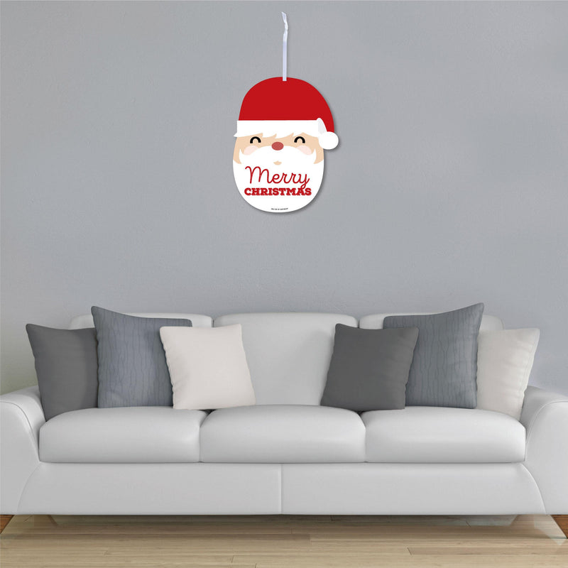 Jolly Santa Claus - Hanging Porch Christmas Party Outdoor Decorations - Front Door Decor - 1 Piece Sign