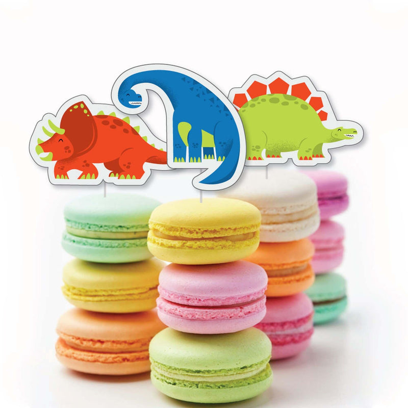 Roar Dinosaur - DIY Shaped Dino Mite T-Rex Baby Shower or Birthday Party Cut-Outs - 24 ct