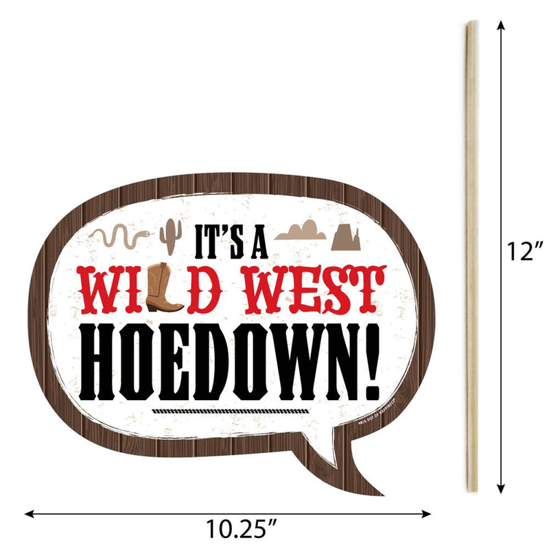 Funny Western Hoedown - 10 Piece Wild West Cowboy Party Photo Booth Props Kit