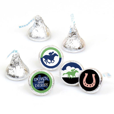 Kentucky Horse Derby - Horse Race Party Round Candy Sticker Favors - Labels Fit Hershey's Kisses - 108 ct