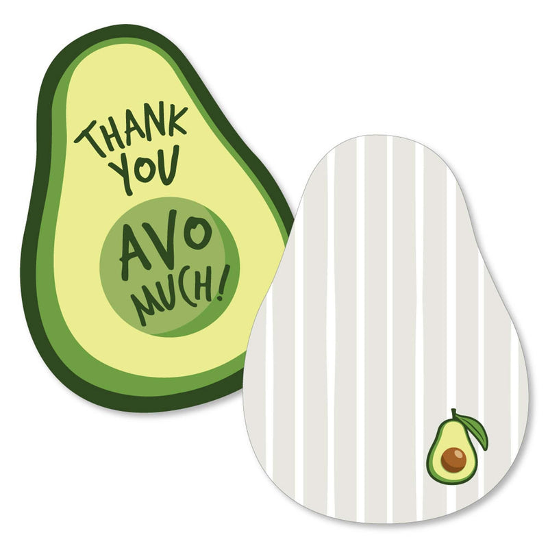Hello Avocado - Shaped Thank You Cards - Fiesta Party Thank You Note Cards with Envelopes - Set of 12