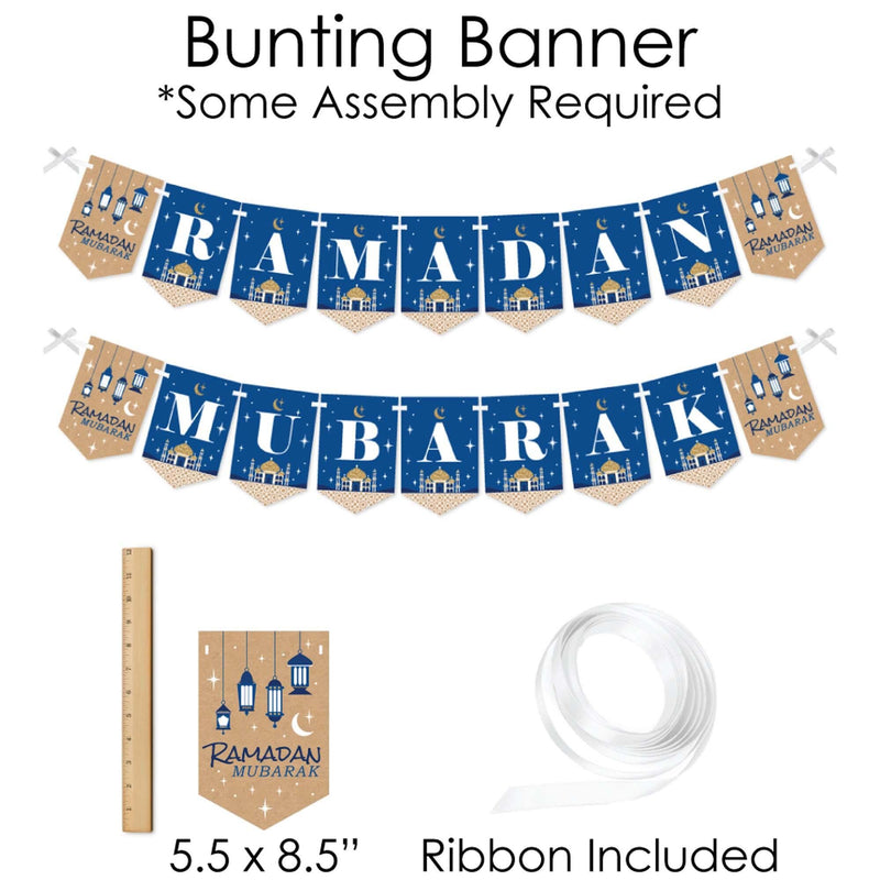 Ramadan - Banner and Photo Booth Decorations - Eid Mubarak Supplies Kit - Doterrific Bundle