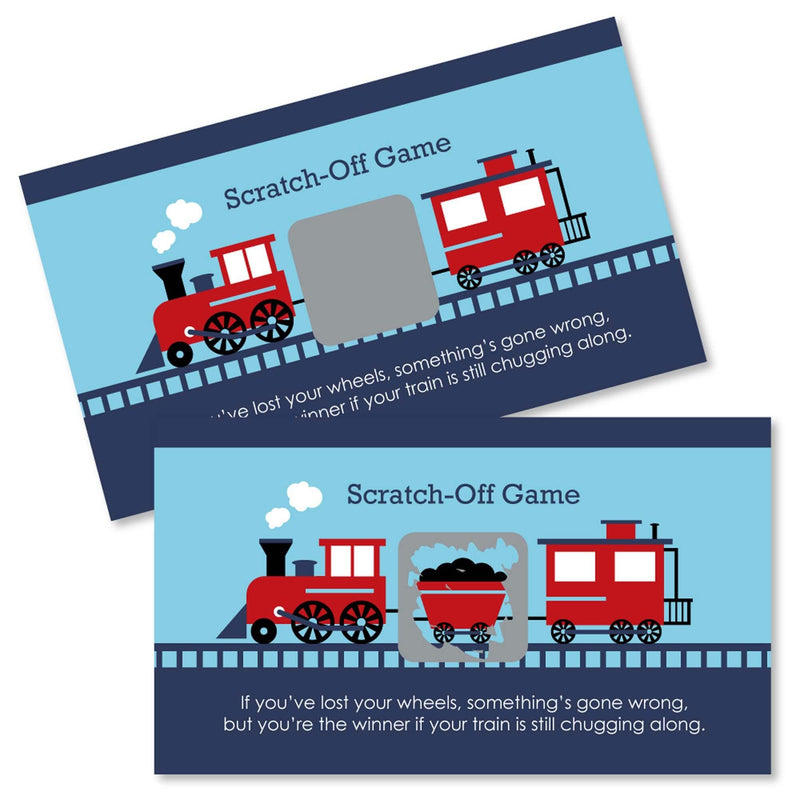 Railroad Party Crossing - Steam Train Birthday Party or Baby Shower Game Scratch Off Cards - 22 Count