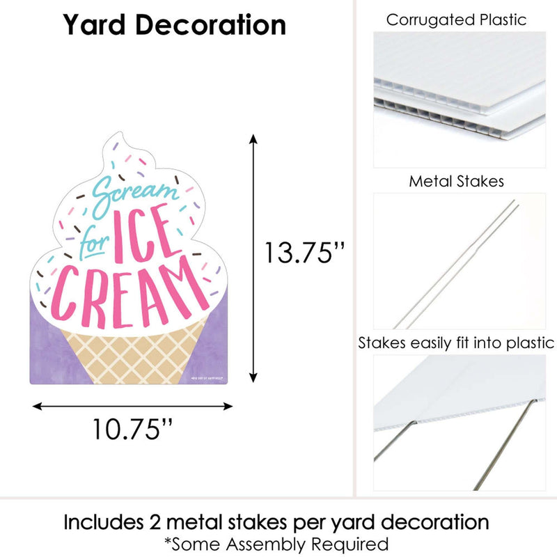 Scoop Up The Fun - Ice Cream - Outdoor Lawn Sign - Sprinkles Party Yard Sign - 1 Piece