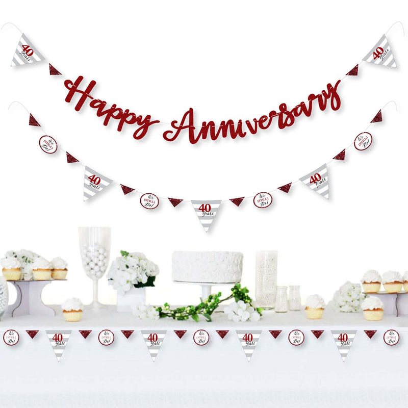 We Still Do - 40th Wedding Anniversary - Anniversary Party Letter Banner Decoration - 36 Banner Cutouts and Happy Anniversary Banner Letters