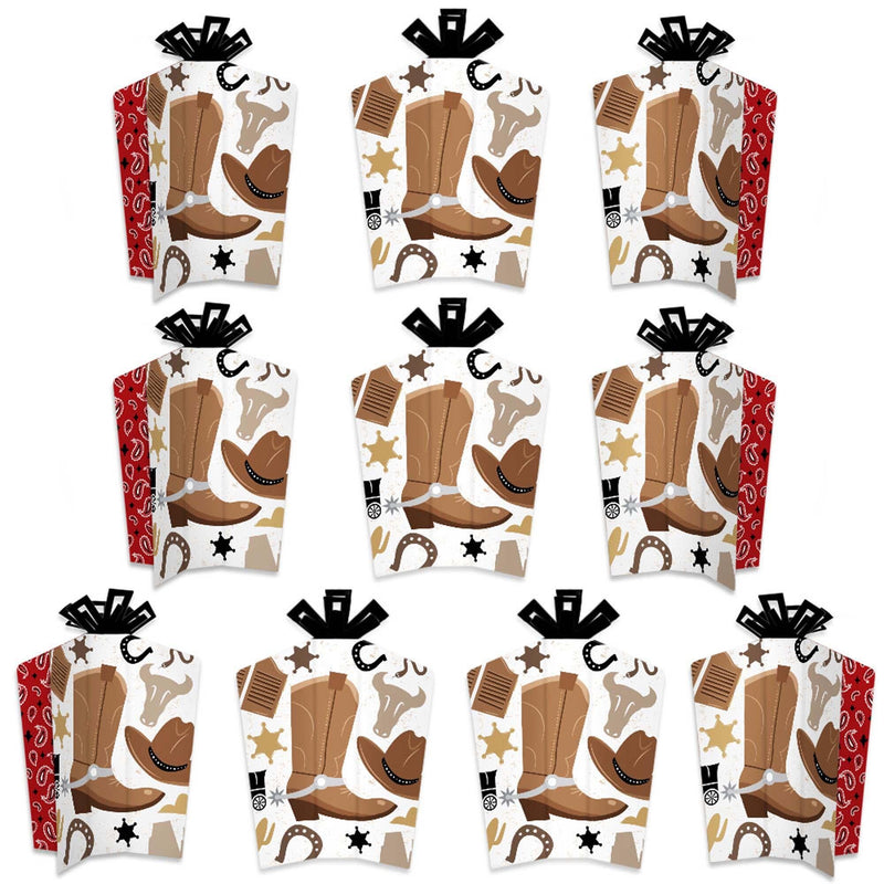 Western Hoedown - Table Decorations - Wild West Cowboy Party Fold and Flare Centerpieces - 10 Count