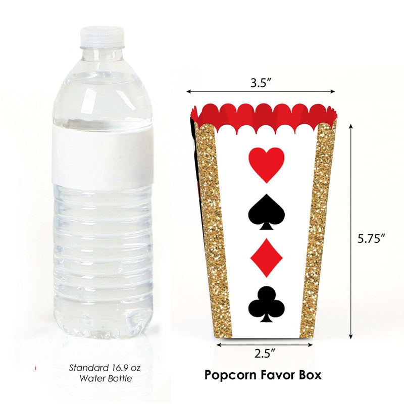 Las Vegas - Casino Party Favor Popcorn Treat Boxes - Set of 12