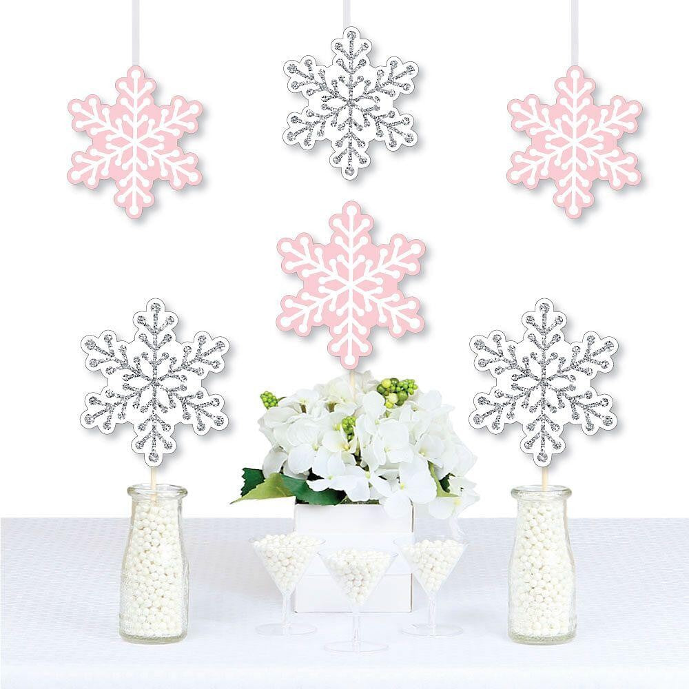 Pink Winter Wonderland Snowflake Decorations DIY Holiday Snowflake