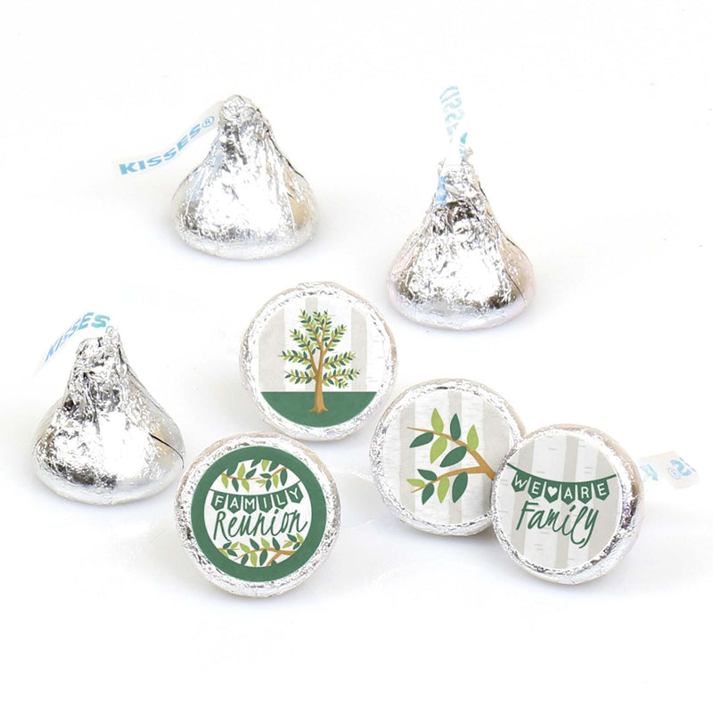 Family Tree Reunion - Round Candy Labels Family Gathering Party Favors - Fits Hershey&