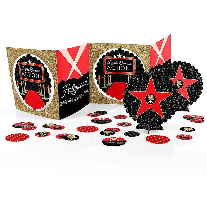 Red Carpet Hollywood - Movie Night Party Centerpiece and Table Decoration Kit