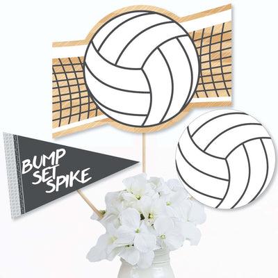 Bump, Set, Spike - Volleyball - Baby Shower or Birthday Party Centerpiece Sticks - Table Toppers - Set of 15