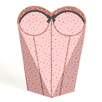 Bride Squad - Rose Gold Bridal Shower or Bachelorette Party Favors - Gift Heart Shaped Favor Boxes for Women - Set of 12