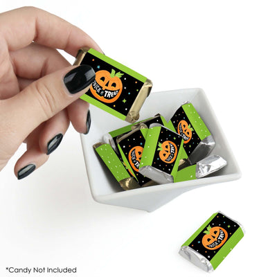 Jack-O'-Lantern Halloween - Mini Candy Bar Wrapper Stickers - Kids Halloween Party Small Favors - 40 Count