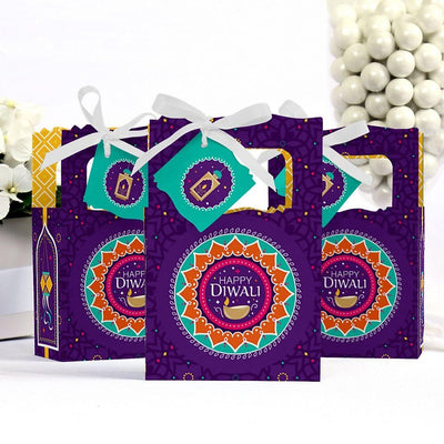 Happy Diwali - Festival of Lights Party Favor Boxes - Set of 12